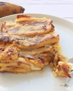 lasaña de platano y queso