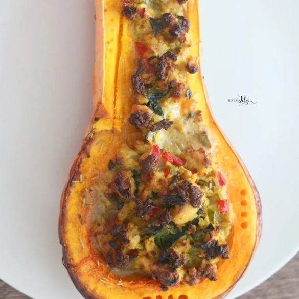 Calabaza rellena con pavo