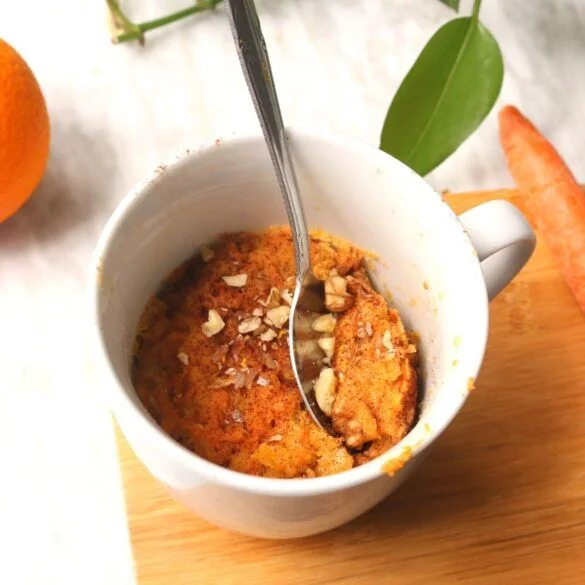 mug cake de zanahoria y naranja Mug cake de zanahoria y naranja