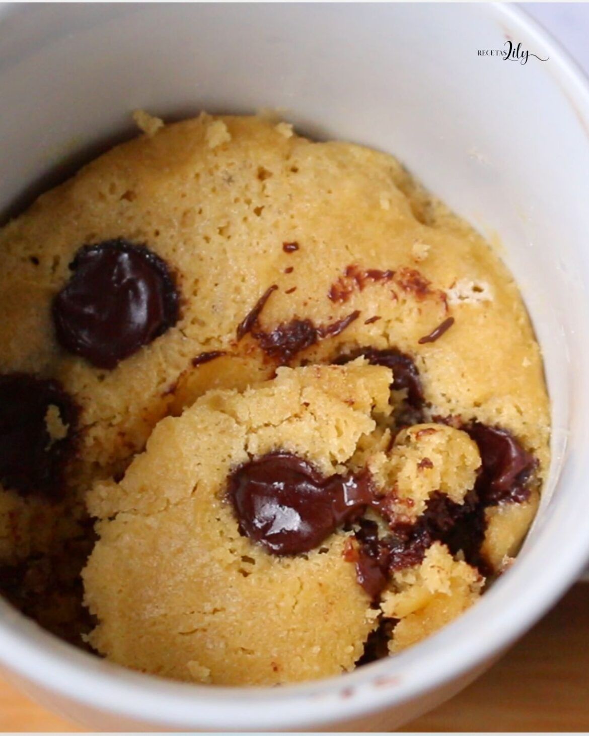 El mejor mug cake fit sabor a galletas con chips de chocolate (Chips